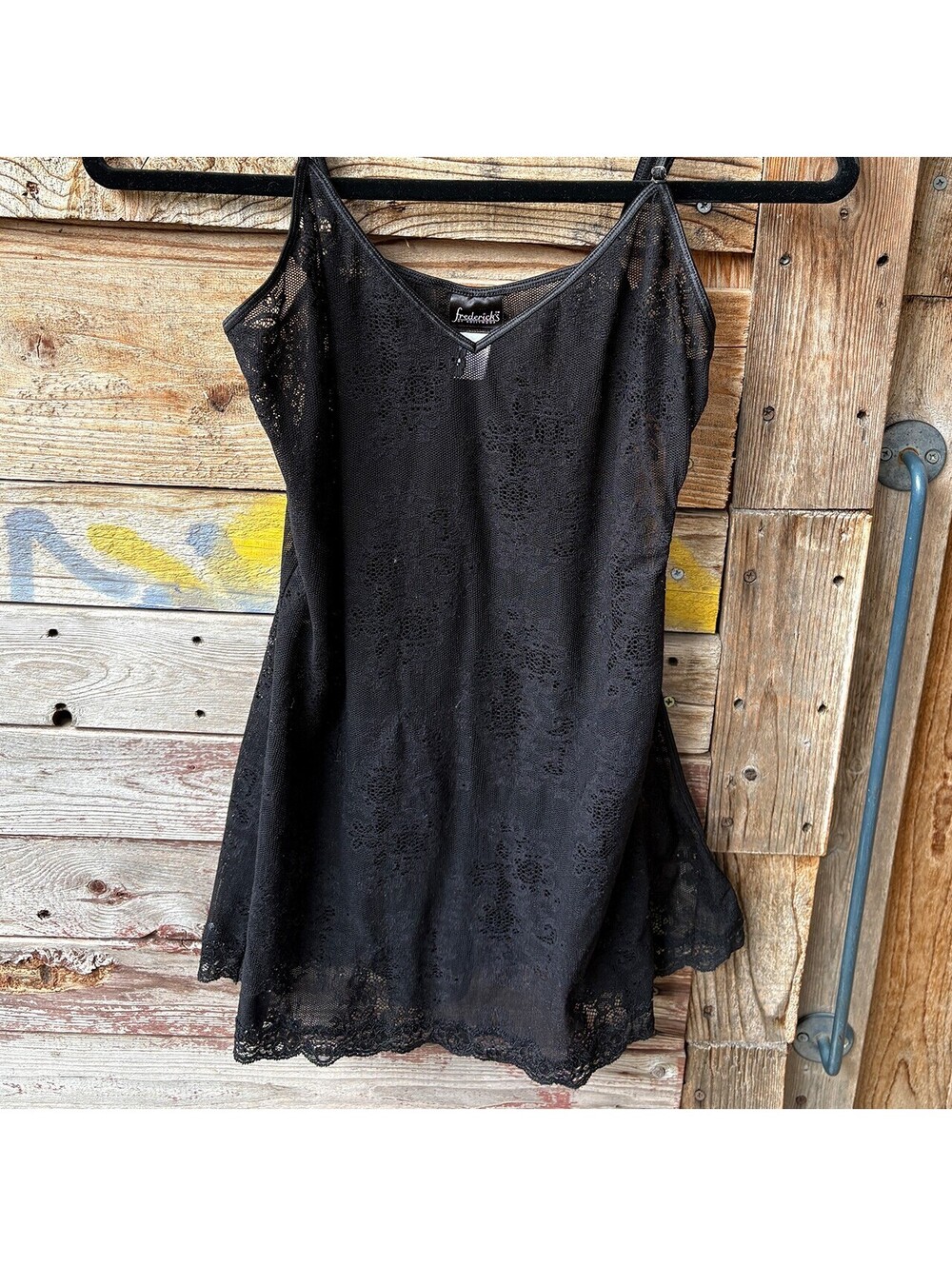 Frederick's of Hollywood Black Lace Slip Dress Medium